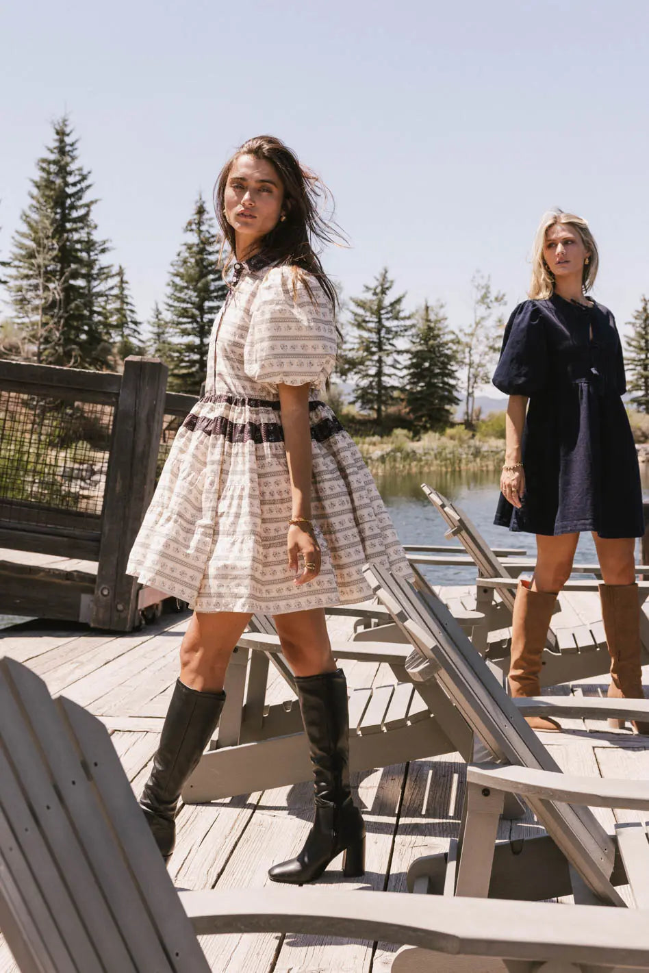 Mini dresses with bow accents for a sweet look Constance Printed Mini Dress