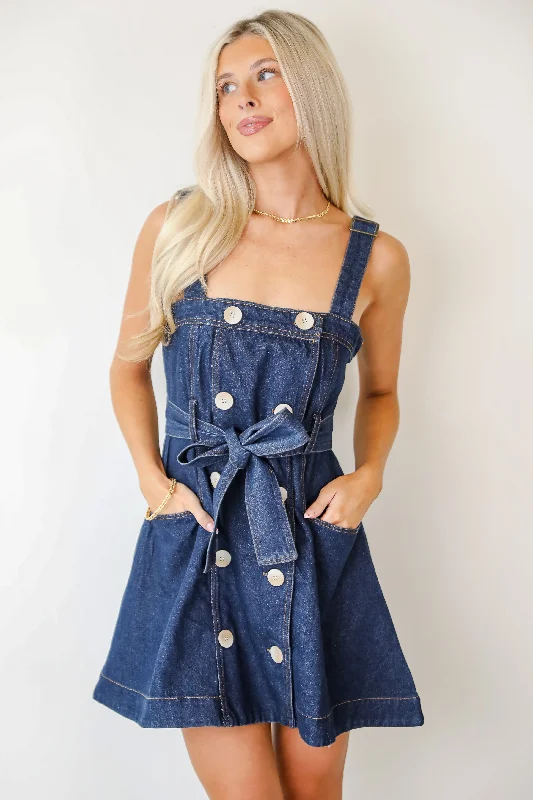 Mini dresses with tiered skirts for added volume Simply A Stunner Dark Wash Denim Mini Dress Mini dresses with tiered skirts for added volume Simply A Stunner Dark Wash Denim Mini Dress