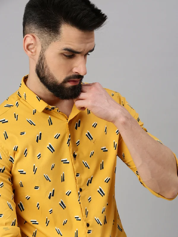 Men's Short - Sleeve Linen Casual Shirts in Light Khaki for a Breathable Summer OptionMen Yellow Printed Casual Shirt Men's Short - Sleeve Linen Casual Shirts in Light Khaki for a Breathable Summer OptionMen Yellow Printed Casual Shirt