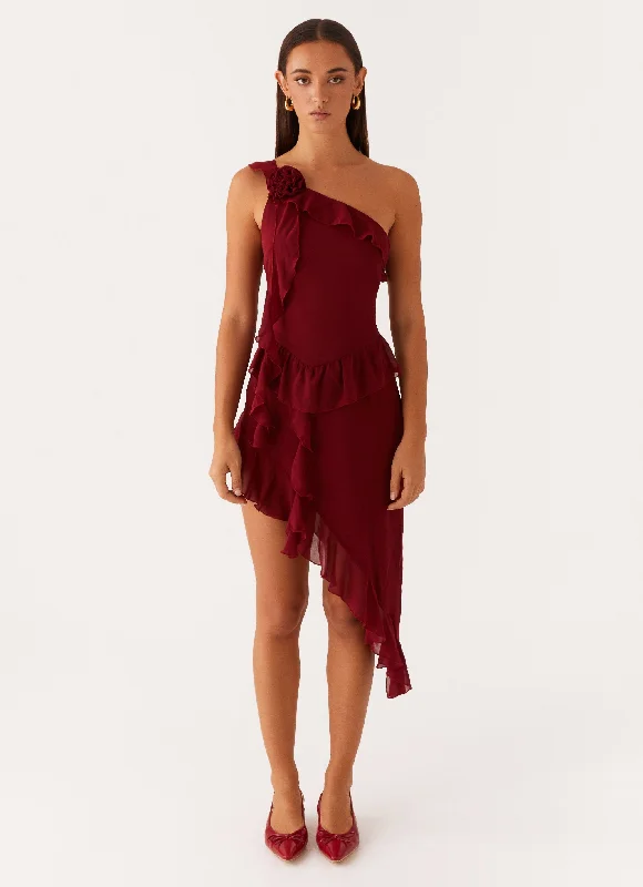 Mini dresses with criss - cross backs for a flirty look No Secret Mini Dress - Deep Red