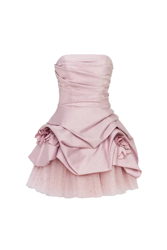 Mini dresses with halter necks for a stylish choice Rosette mini dress in misty rose, Glow-Up Mini dresses with halter necks for a stylish choice Rosette mini dress in misty rose, Glow-Up