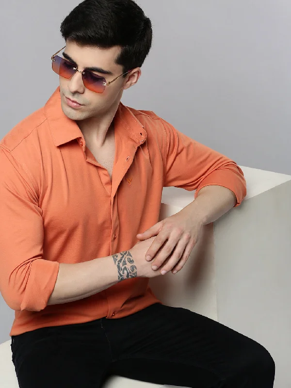 Men's Button - Down Oxford Casual Shirts in Crisp White for a Classic and Versatile StyleMen Coral Solid Casual Shirt Men's Button - Down Oxford Casual Shirts in Crisp White for a Classic and Versatile StyleMen Coral Solid Casual Shirt