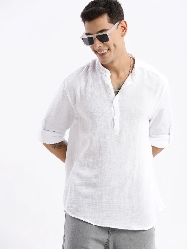 Men's Shearling - Lined Collar Casual Shirts in Brown for a Rustic and Warm AppealMen Spread Collar Solid Slim Fit White Shirt Men's Shearling - Lined Collar Casual Shirts in Brown for a Rustic and Warm AppealMen Spread Collar Solid Slim Fit White Shirt