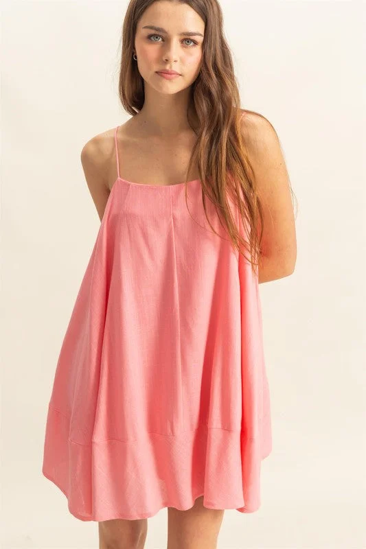 Mini dresses with polka dot patterns A-Line Flowy Mini Cami Dress with Pockets