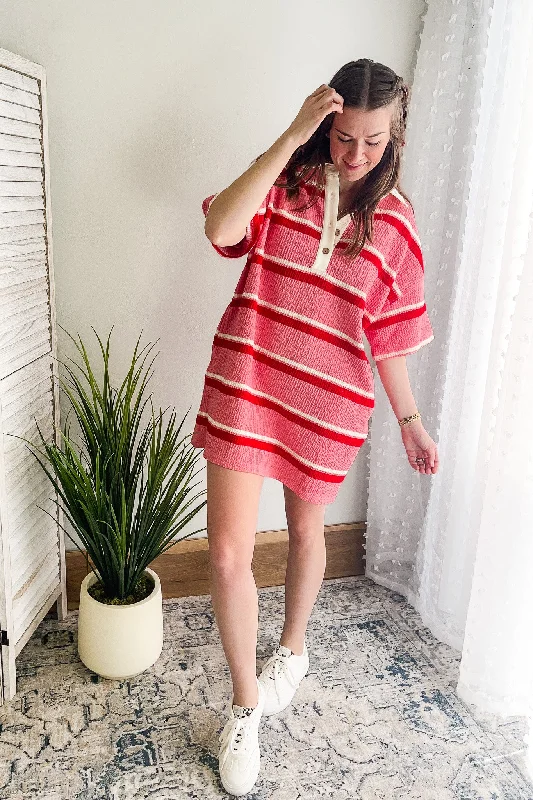 Plaid mini dresses for fall fashion Striped Tee Shirt Dress