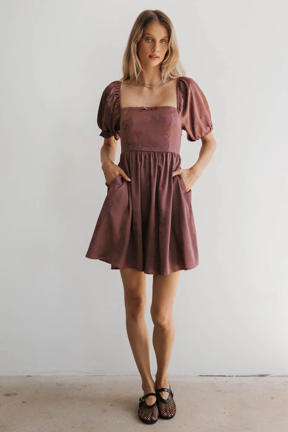 Satin mini dresses for a luxurious feel Alexis Satin Mini Dress in Mauve