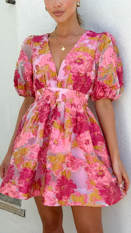 Mini dresses with keyhole necklines Abel Mini Dress - Pink