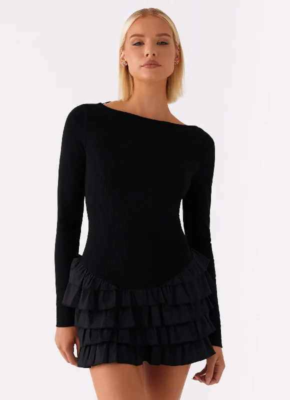 Mini dresses with halter necks for a stylish choice Moon Rising Long Sleeve Mini Dress - Black Mini dresses with halter necks for a stylish choice Moon Rising Long Sleeve Mini Dress - Black