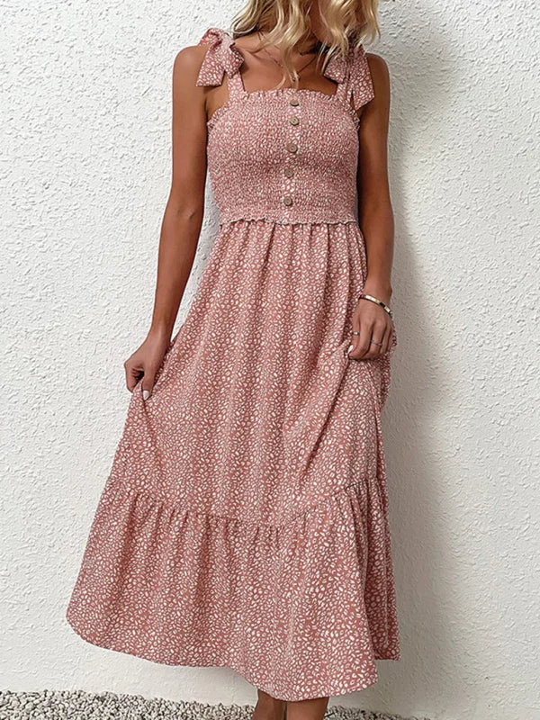 Mini dresses with wrap - around styles BerryBetty - Pink Floral Dress Tie Ruffle Slip Dress Mini dresses with wrap - around styles BerryBetty - Pink Floral Dress Tie Ruffle Slip Dress