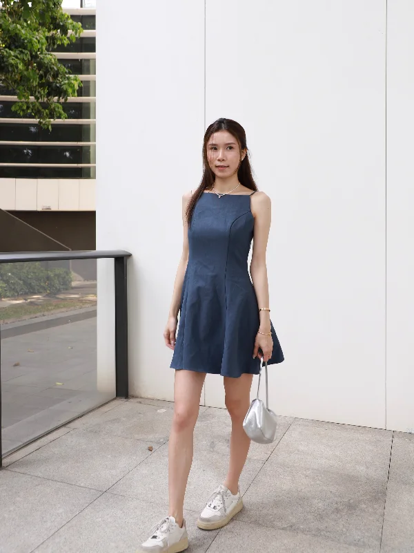 Polyester mini dresses for easy care Crewneck Alined Mini Dress