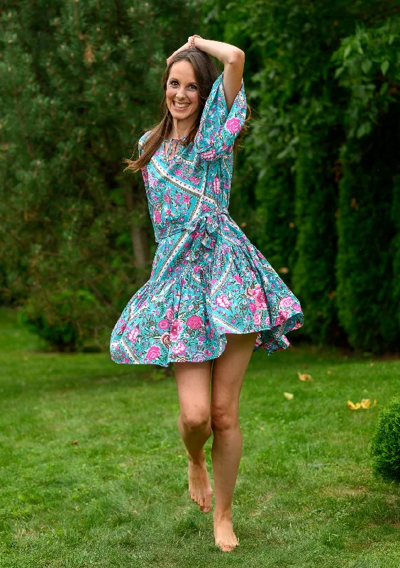Mini dresses with one - shoulder designs Rafaella Sky Roses Dress