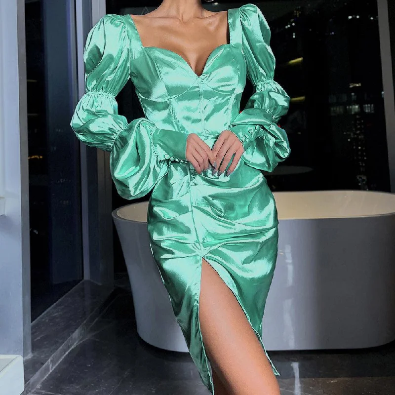 A - line midi dresses with floral prints for spring brunches KittenAlarm - Vicky Marie Sleeves Thigh Slit Dress A - line midi dresses with floral prints for spring brunches KittenAlarm - Vicky Marie Sleeves Thigh Slit Dress