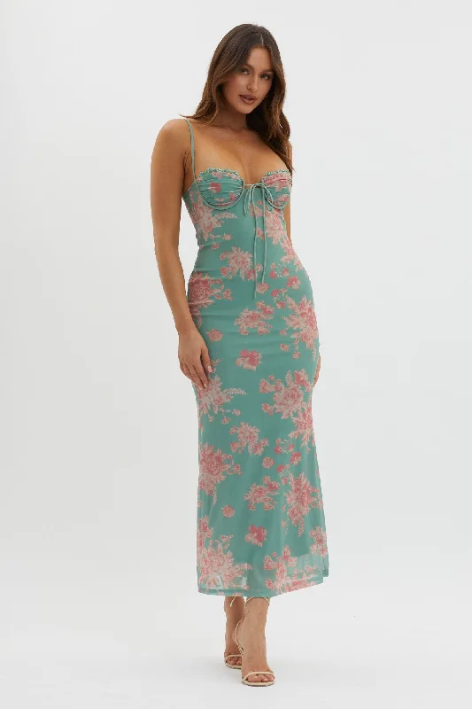 Plaid midi dresses for a fall - themed family gathering Fortune Lace Trim Mesh Midi Dress Green Plaid midi dresses for a fall - themed family gathering Fortune Lace Trim Mesh Midi Dress Green