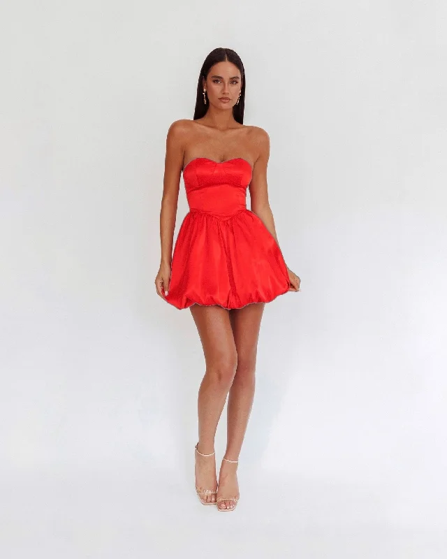 Mini dresses with mesh panels for a sexy and trendy look DELANEY MINI DRESS -RED