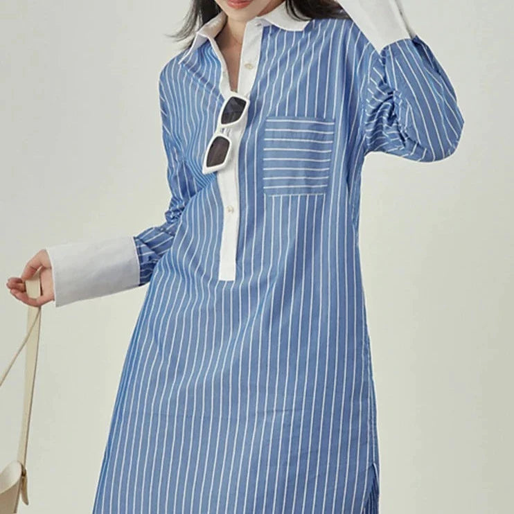 Midi dresses with button - down skirts for a unique and functional design KittenAlarm - Rose Button Down Striped Dress Midi dresses with button - down skirts for a unique and functional design KittenAlarm - Rose Button Down Striped Dress