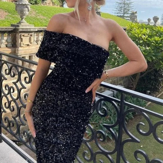 Midi dresses with pleated skirts for a timeless and elegant appeal KittenAlarm - Shelby Off Shoulder Sequin Dress Midi dresses with pleated skirts for a timeless and elegant appeal KittenAlarm - Shelby Off Shoulder Sequin Dress