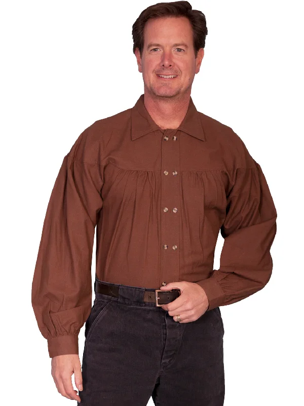Men's Graphic - Printed Casual Shirts with Pop - Culture References for a Fun and Stylish LookScully Rangewear Mens Chocolate 100% Cotton L/S Big Old West Shirt Pleated Men's Graphic - Printed Casual Shirts with Pop - Culture References for a Fun and Stylish LookScully Rangewear Mens Chocolate 100% Cotton L/S Big Old West Shirt Pleated