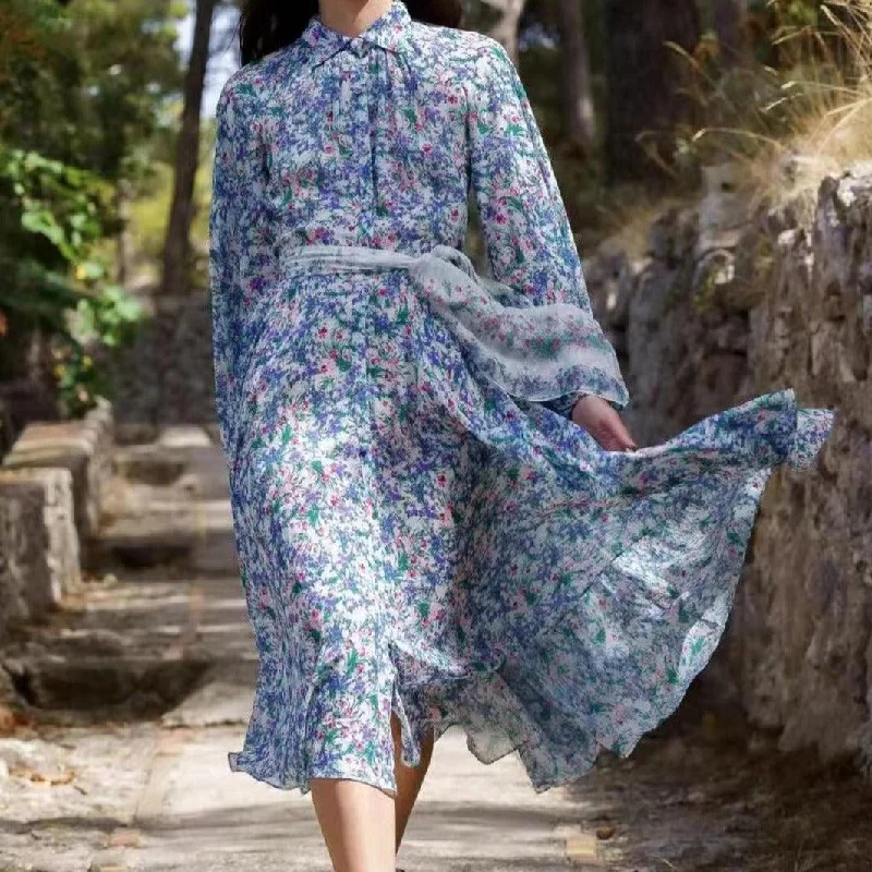 Midi dresses with animal prints for a bold and confident appearance KittenAlarm - Jeremie Floral High Neck Midi Dress Midi dresses with animal prints for a bold and confident appearance KittenAlarm - Jeremie Floral High Neck Midi Dress