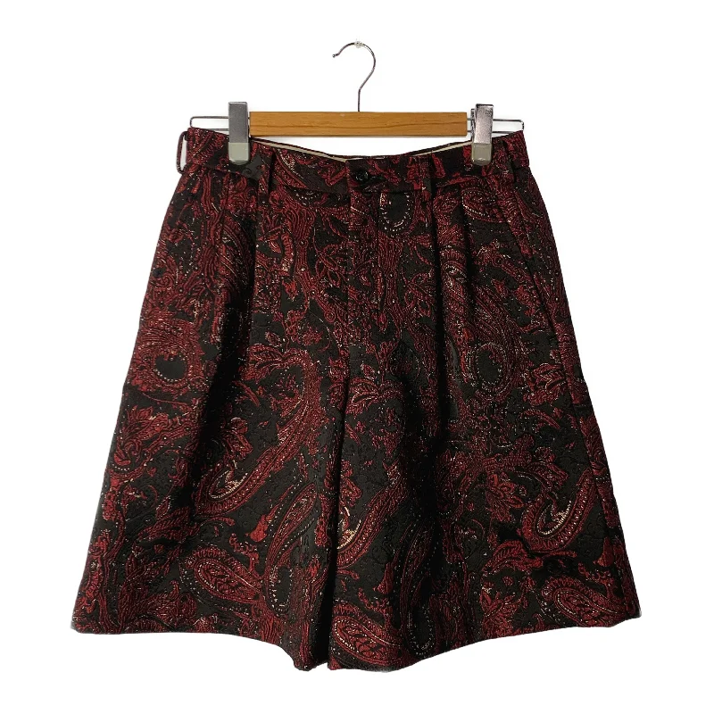 Men's wide - leg linen blend shorts for a relaxed beachside vibeCOMME des GARCONS HOMME PLUS/Shorts/XS/Red/Paisley/ Men's wide - leg linen blend shorts for a relaxed beachside vibeCOMME des GARCONS HOMME PLUS/Shorts/XS/Red/Paisley/