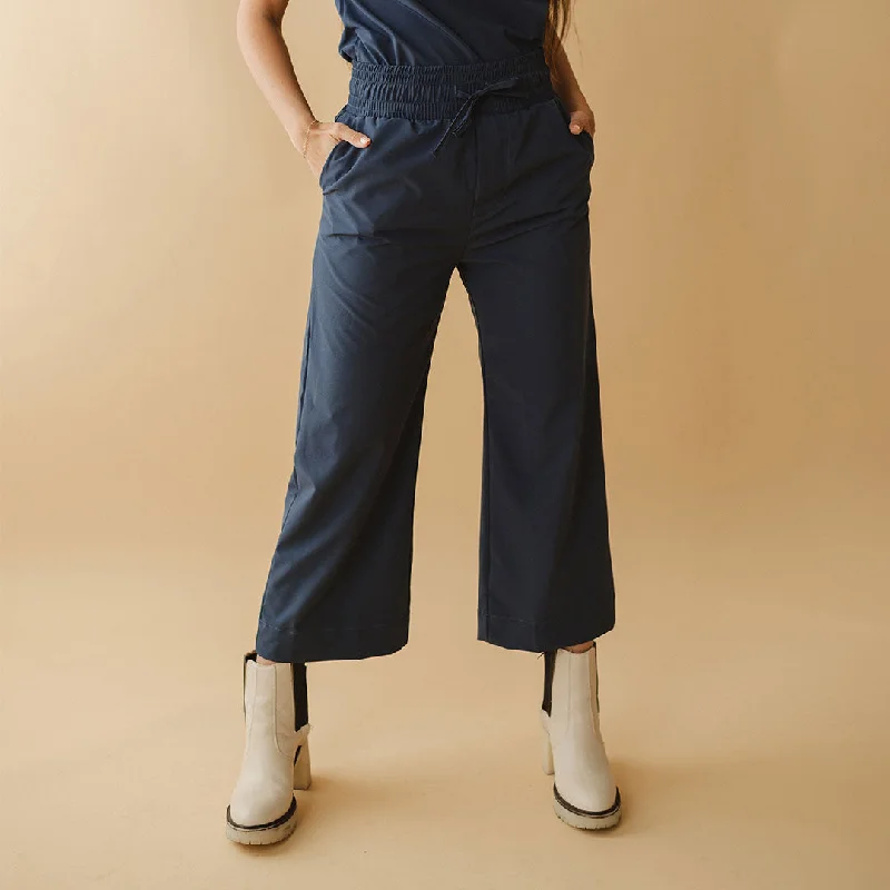Plus Size Women's Drawstring - Waist Loungewear Pants in Soft FabricsAudrey Wide Leg Pants, Indigo Plus Size Women's Drawstring - Waist Loungewear Pants in Soft FabricsAudrey Wide Leg Pants, Indigo