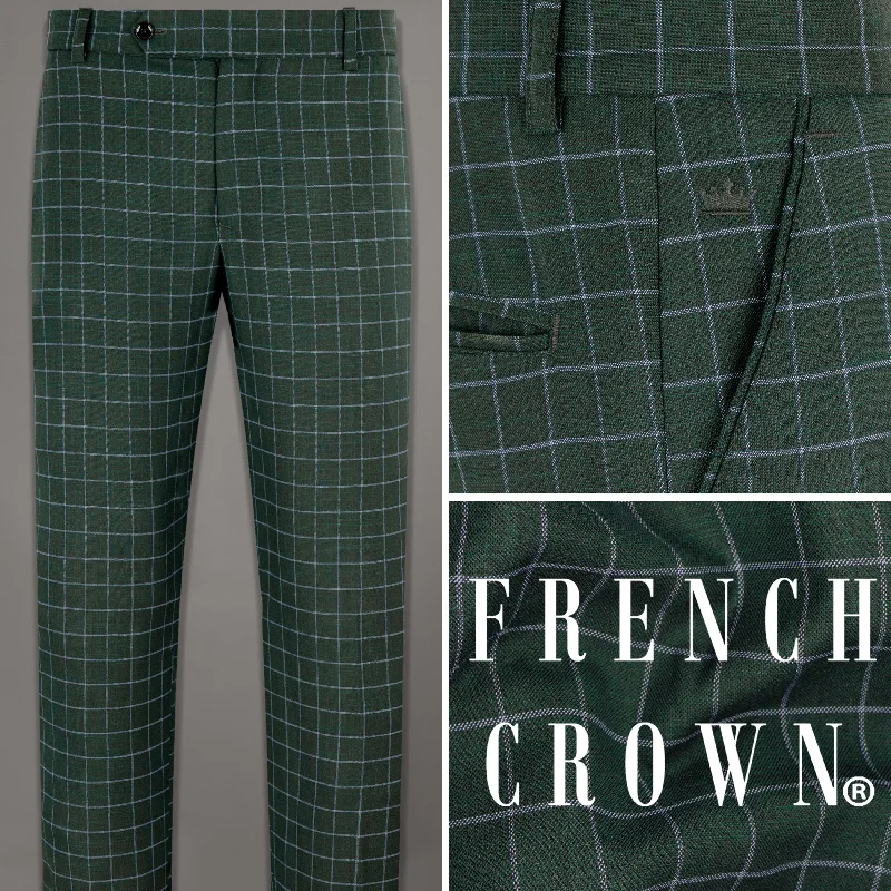 Plus Size Women's Elastic - Waist Culottes in Earth TonesCable Green Windowpane Wool Rich Pant Plus Size Women's Elastic - Waist Culottes in Earth TonesCable Green Windowpane Wool Rich Pant