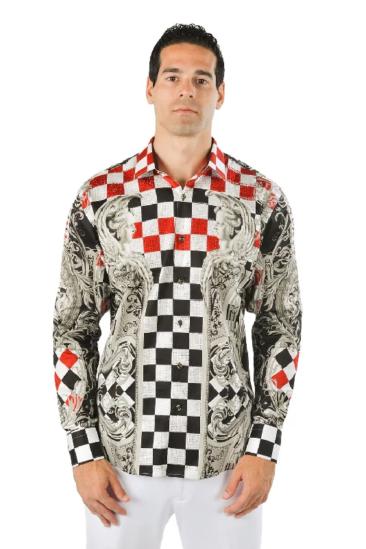 Women's beach - appropriate long sleeve cover - up shirtChess King Rhinestone Long Sleeve Shirt Women's beach - appropriate long sleeve cover - up shirtChess King Rhinestone Long Sleeve Shirt