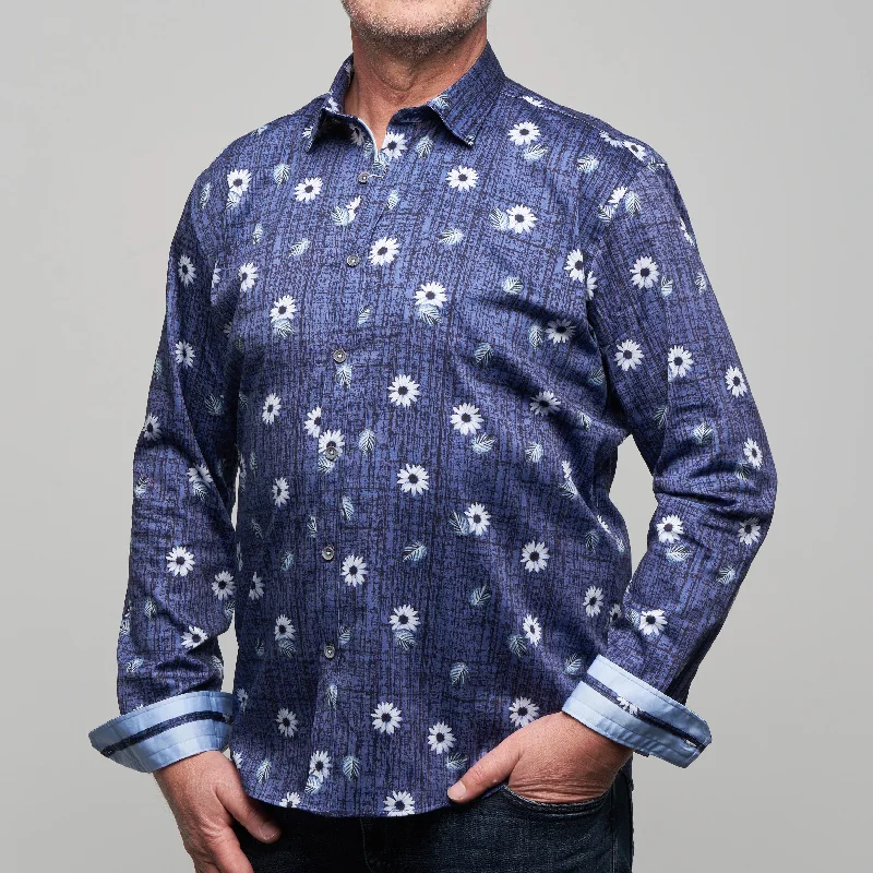 Women's roll - up sleeve long sleeve chambray shirtJF2313 JIMMY FOX Print Tailored Fit Long Sleeve Shirt Women's roll - up sleeve long sleeve chambray shirtJF2313 JIMMY FOX Print Tailored Fit Long Sleeve Shirt