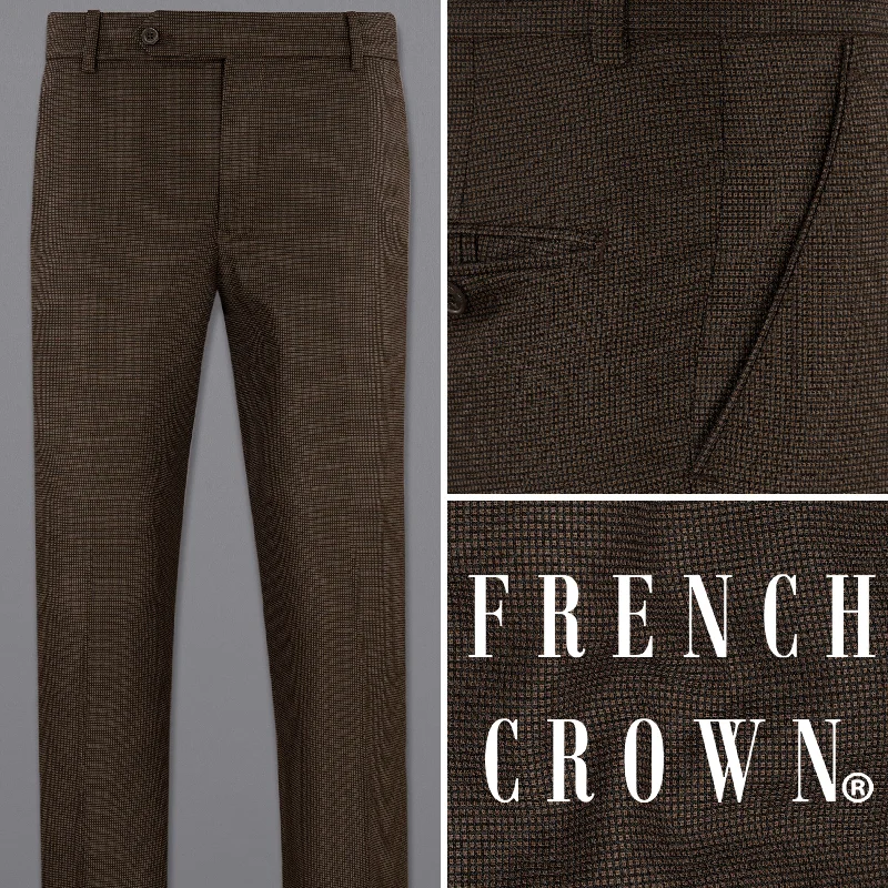 Cigarette Style Women's Printed Linen Blend Pants for Casual DaysEclipse Dark Brown Pant Cigarette Style Women's Printed Linen Blend Pants for Casual DaysEclipse Dark Brown Pant