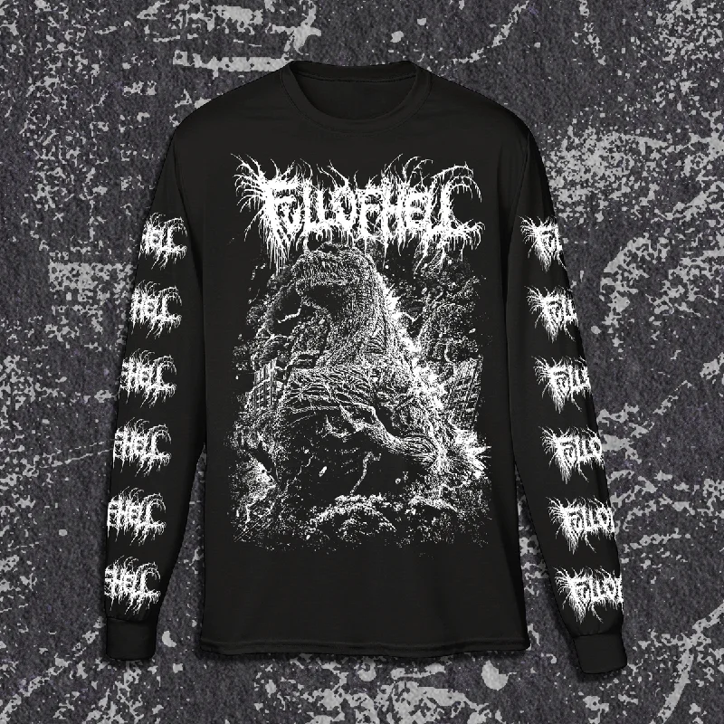 Women's button - front long sleeve poplin shirtFULL OF HELL "GOD INCARNATE" LONG SLEEVE SHIRT Women's button - front long sleeve poplin shirtFULL OF HELL "GOD INCARNATE" LONG SLEEVE SHIRT