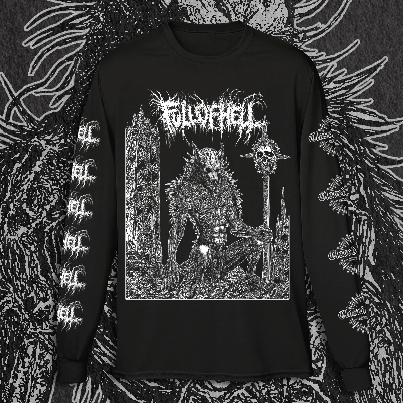Women's wrinkle - resistant long sleeve travel shirtFULL OF HELL "WOLF MAN" LONG SLEEVE SHIRT Women's wrinkle - resistant long sleeve travel shirtFULL OF HELL "WOLF MAN" LONG SLEEVE SHIRT