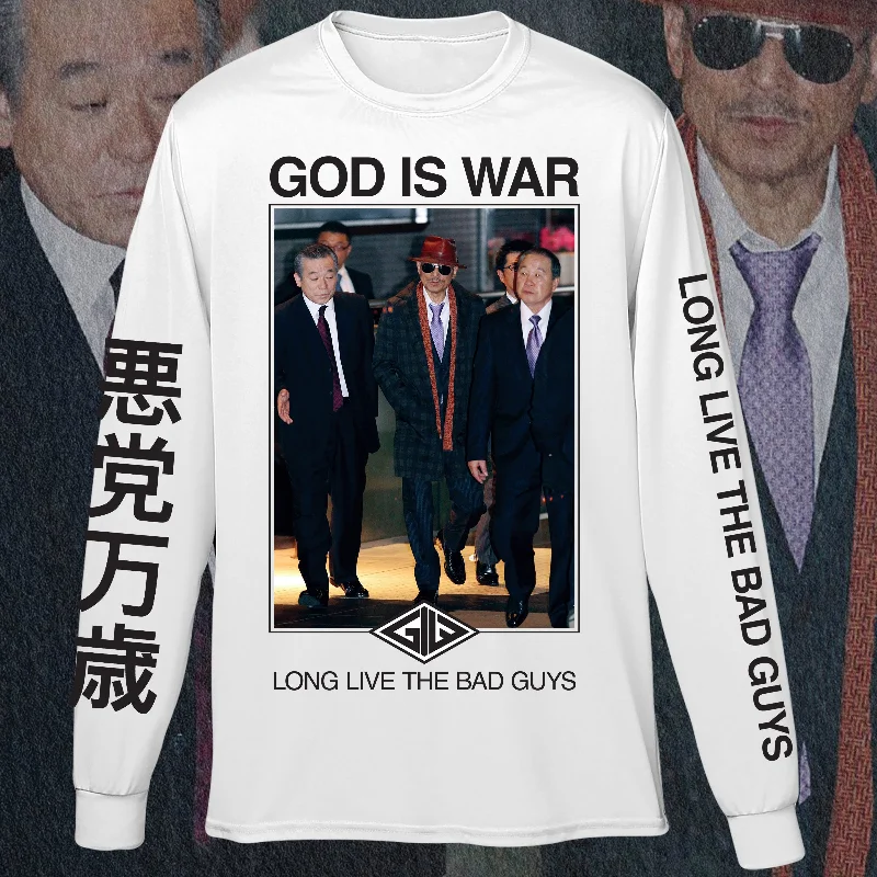 Women's sheer long sleeve mesh shirt for layeringGOD IS WAR "YAKUZA" LONG SLEEVE SHIRT (PRE-ORDER) Women's sheer long sleeve mesh shirt for layeringGOD IS WAR "YAKUZA" LONG SLEEVE SHIRT (PRE-ORDER)