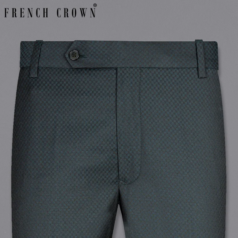 Women's Straight - Leg Linen Pants for a Breezy Summer LookHunter Green Micro Textured Formal Pant Women's Straight - Leg Linen Pants for a Breezy Summer LookHunter Green Micro Textured Formal Pant
