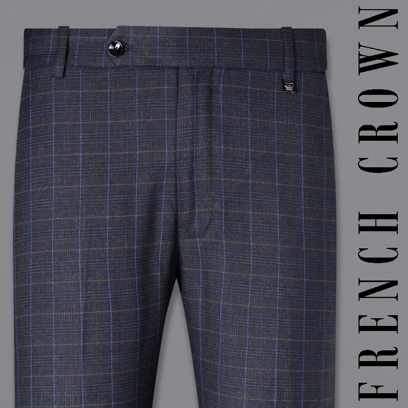 Ankle - Length Women's Printed Joggers for TravelingIridium Violet Windowpane Pant