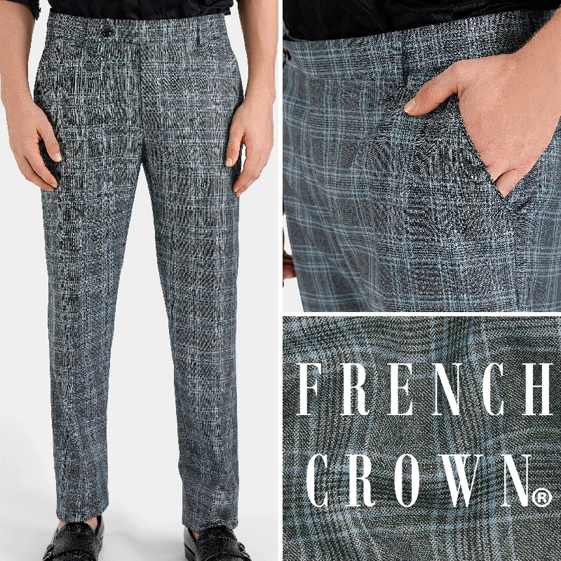 Cigarette Style Women's Printed Linen Blend Pants for Casual DaysIronside and Casper Gray Plaid Wool Rich Pant Cigarette Style Women's Printed Linen Blend Pants for Casual DaysIronside and Casper Gray Plaid Wool Rich Pant