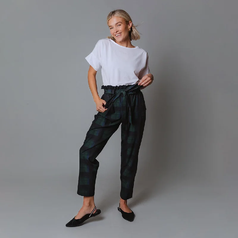 Ankle - Length Women's Printed Joggers for TravelingMistletoe Bow Belt Capri