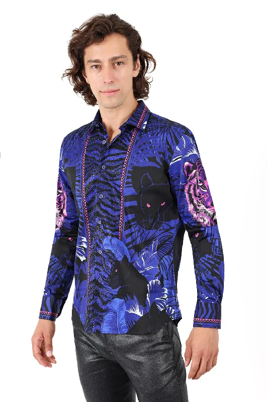 Women's animal print long sleeve rayon shirtMombasa Rhinestone Long Sleeve Shirt