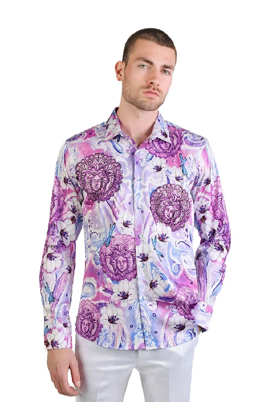 Women's sequined long sleeve evening shirtPaisley Floral Stone Long Sleeve Shirt