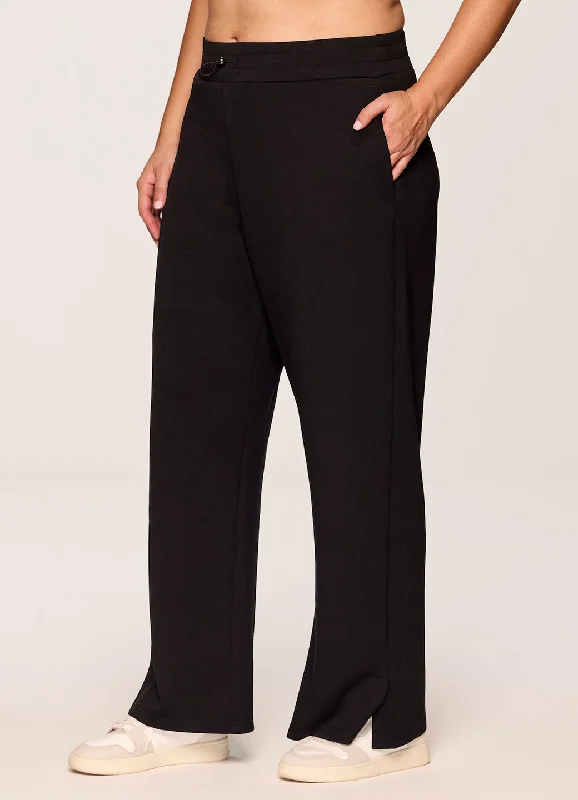 Tapered Leg Women's Wool Blend Trousers for WinterPlus Solace Scuba Wide Leg Pant