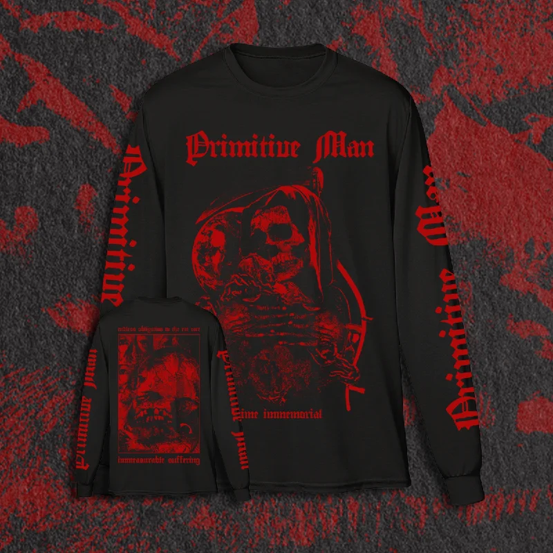 Women's hand - wash only long sleeve silk - blend shirtPRIMITIVE MAN "IMMEASURABLE SUFFERING" LONG SLEEVE SHIRT Women's hand - wash only long sleeve silk - blend shirtPRIMITIVE MAN "IMMEASURABLE SUFFERING" LONG SLEEVE SHIRT