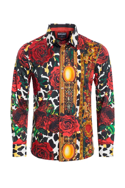Women's beach - appropriate long sleeve cover - up shirtROSES AND THORNS Rhinestone Long Sleeve Shirt Women's beach - appropriate long sleeve cover - up shirtROSES AND THORNS Rhinestone Long Sleeve Shirt
