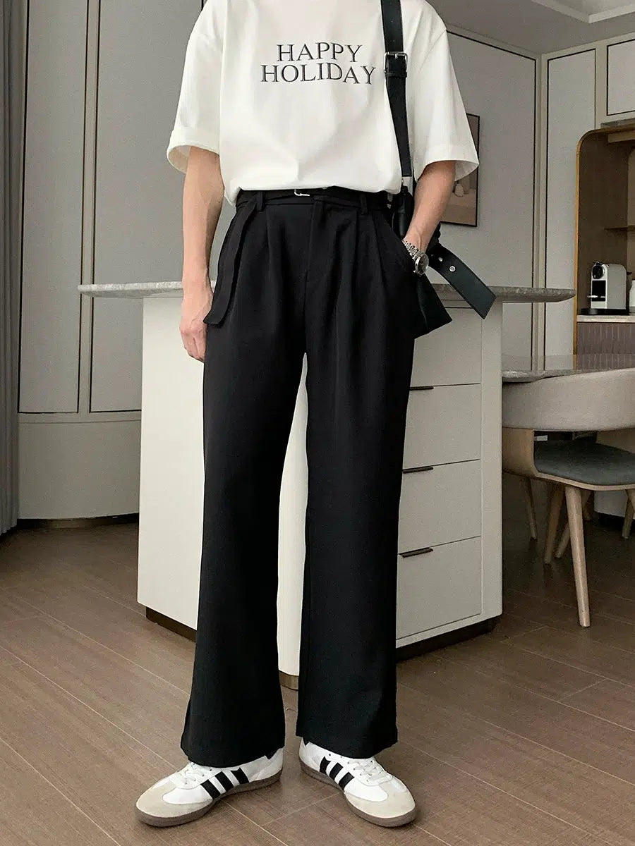 Bell - Bottom Style Women's Denim Pants with Embroidered DetailsSilk Straight-leg Elastic Waist Pants Bell - Bottom Style Women's Denim Pants with Embroidered DetailsSilk Straight-leg Elastic Waist Pants