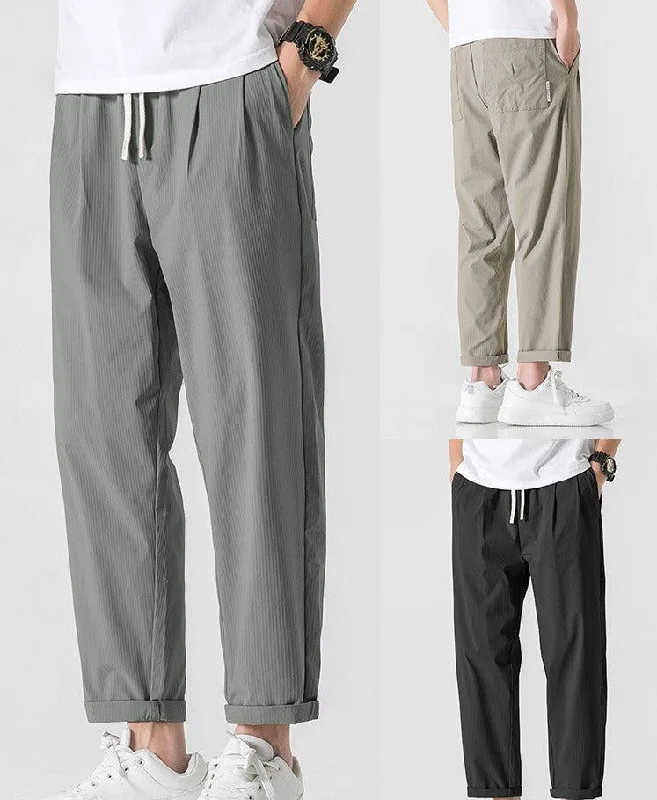 Women's Straight - Leg Linen Pants for a Breezy Summer LookSummer Ice Silk Drawstring Pants Women's Straight - Leg Linen Pants for a Breezy Summer LookSummer Ice Silk Drawstring Pants