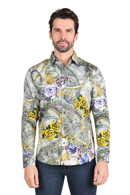 Women's embroidered long sleeve linen shirtThe Rose Venice Long Sleeve Shirt