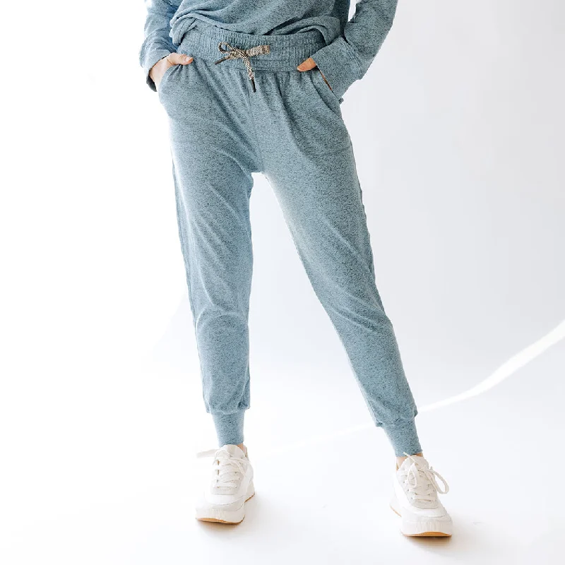 Palazzo Style Women's Printed Trousers in Bohemian PatternsTravel Joggers, Sky