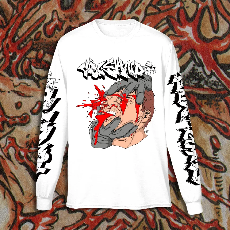 Women's business casual long sleeve printed shirtVOLCANO "FACE SMASH" LONG SLEEVE SHIRT Women's business casual long sleeve printed shirtVOLCANO "FACE SMASH" LONG SLEEVE SHIRT