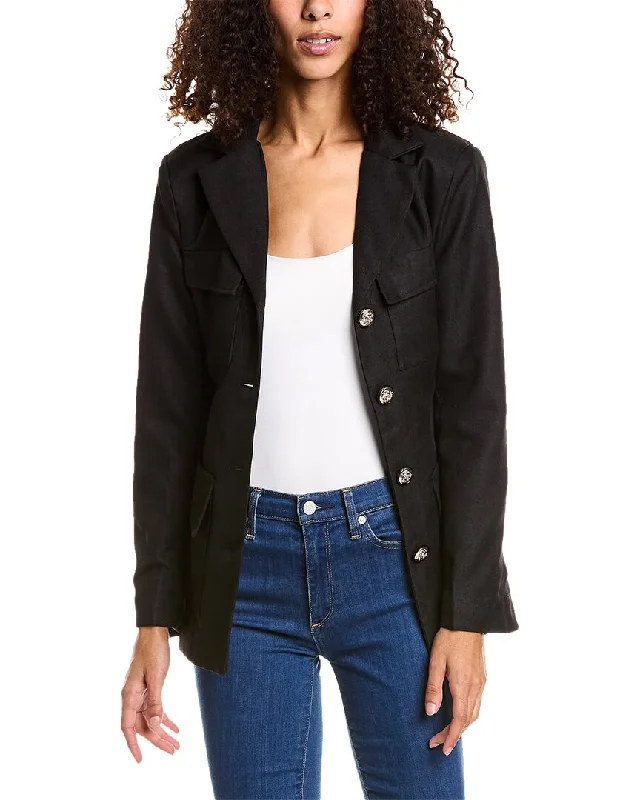 Women's Tailored Stretch Blazers in Navy Blue for Business Meetings70/21 Jacket