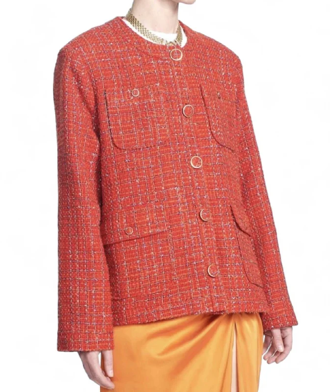 Single - Breasted Women's Linen Blend Blazers in Earth Tones for Casual WearAbigail Jacket In Red Single - Breasted Women's Linen Blend Blazers in Earth Tones for Casual WearAbigail Jacket In Red