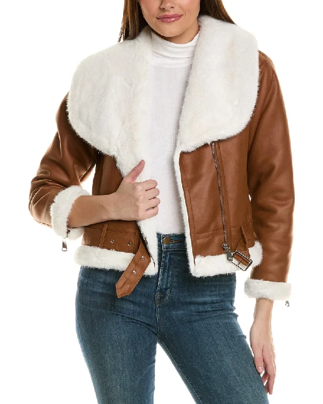 Water - resistant women's trench coats with adjustable cuffs for rainy daysAdrienne Landau Asymmetrical Aviator Jacket Water - resistant women's trench coats with adjustable cuffs for rainy daysAdrienne Landau Asymmetrical Aviator Jacket