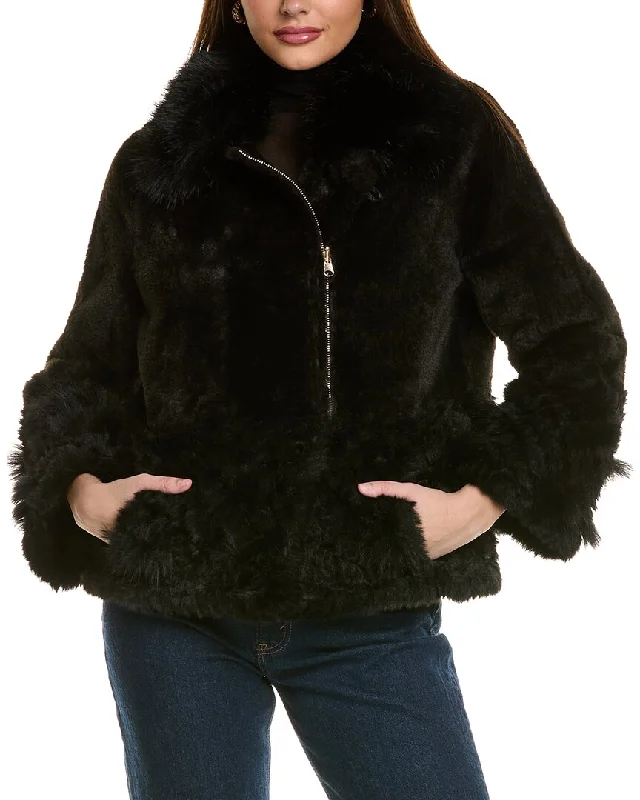 Women's longline double - breasted camel coats for a sophisticated lookAdrienne Landau Reversible Jacket Women's longline double - breasted camel coats for a sophisticated lookAdrienne Landau Reversible Jacket