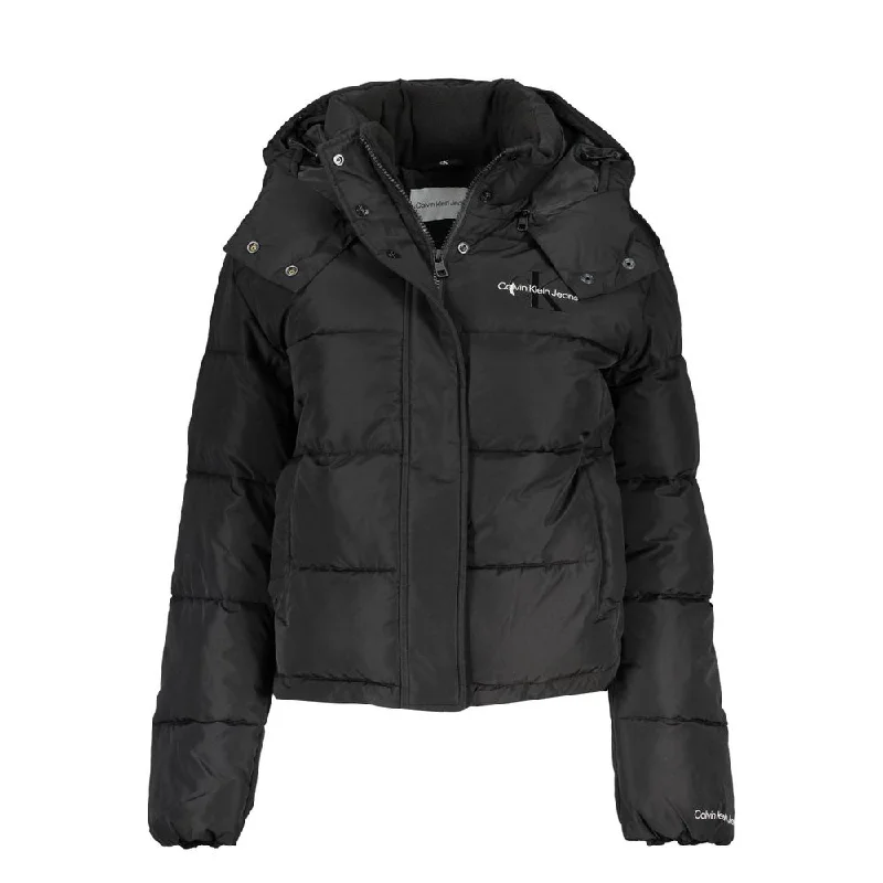 Hooded women's puffer coats in neon colors for high - visibility sportsCalvin Klein Sleek Long-Sleeved Jacket with Removable Women's Hood Hooded women's puffer coats in neon colors for high - visibility sportsCalvin Klein Sleek Long-Sleeved Jacket with Removable Women's Hood